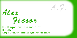 alex ficsor business card